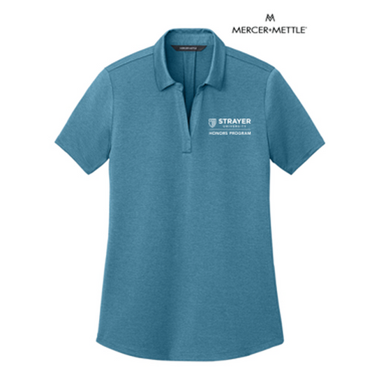 STRAYER HONORS Mercer+Mettle® Women’s Recharge Jersey Polo (4-in logo) - Harbor Blue Heather