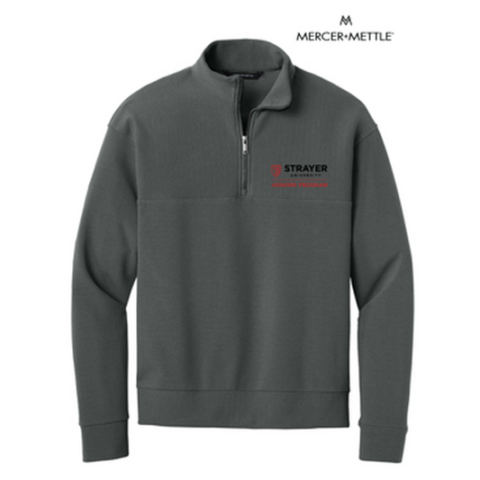 STRAYER HONORS Mercer+Mettle® Linear Texture 1/4-Zip (4-in logo) - Storm Grey