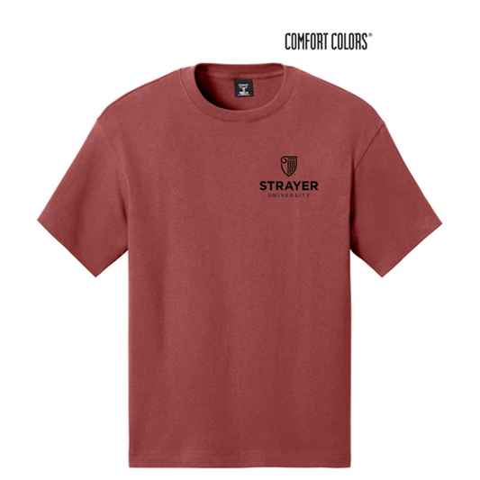 NEW STRAYER Hanes® Beefy-T® Retro Street Tee (4-in logo) - Picante Pink