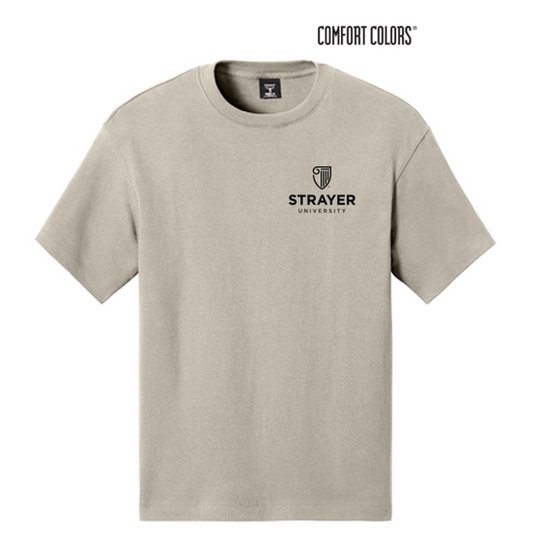 NEW STRAYER Hanes® Beefy-T® Retro Street Tee (4-in logo) - Sand