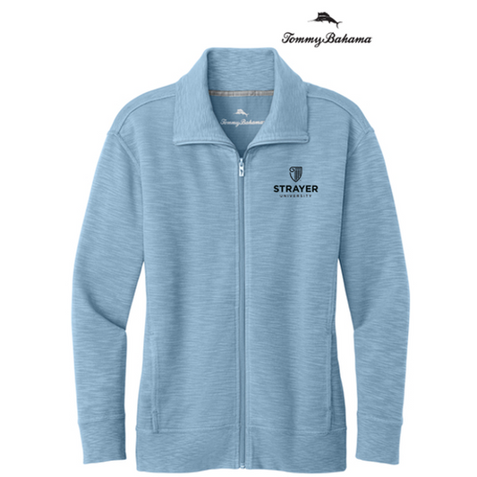 NEW STRAYER Tommy Bahama® Women’s Tobago Bay Full-Zip (3 in logo) - Light Sky Blue