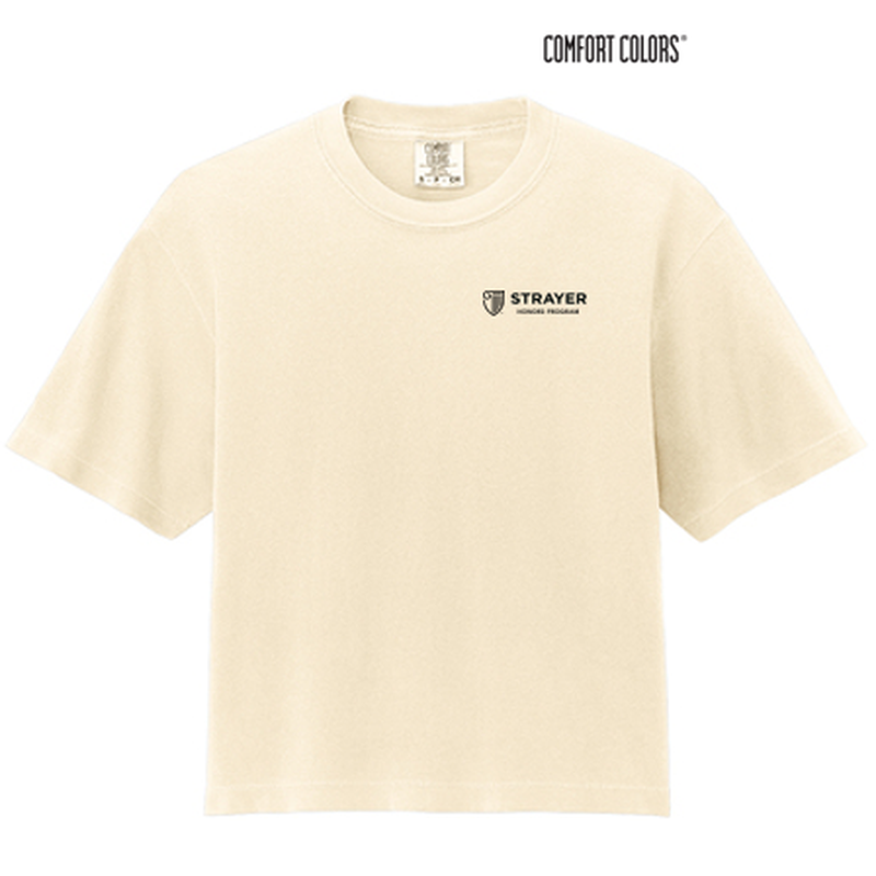STRAYER HONORS Comfort Colors® Women’s Heavyweight Boxy Tee (4-in logo) - Ivory