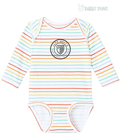 JWMI Rabbit Skins™ Infant Long Sleeve Jersey Bodysuit - Rainbow Stripe