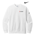 STRAYER HONORS - Nike Club Fleece Sleeve Swoosh Crew - White