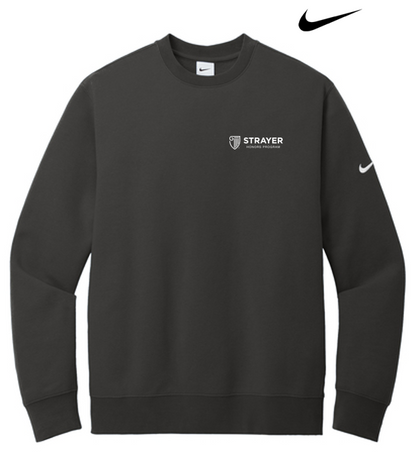 STRAYER HONORS - Nike Club Fleece Sleeve Swoosh Crew - Anthracite