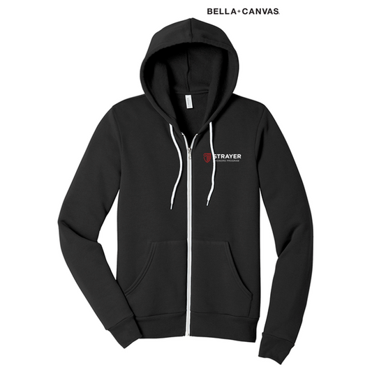 STRAYER HONORS BELLA+CANVAS® Unisex Sponge Fleece Full-Zip Hoodie - Solid Black