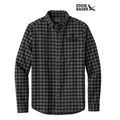 STRAYER - Eddie Bauer® Long Sleeve Favorite Flannel Plaid Shirt - Deep Black Mini Buffalo