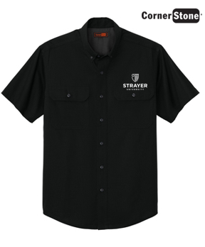 NEW STRAYER - CornerStone® Short Sleeve Select Ripstop Shirt - Black