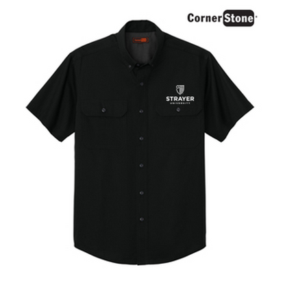 NEW STRAYER - CornerStone® Short Sleeve Select Ripstop Shirt - Black