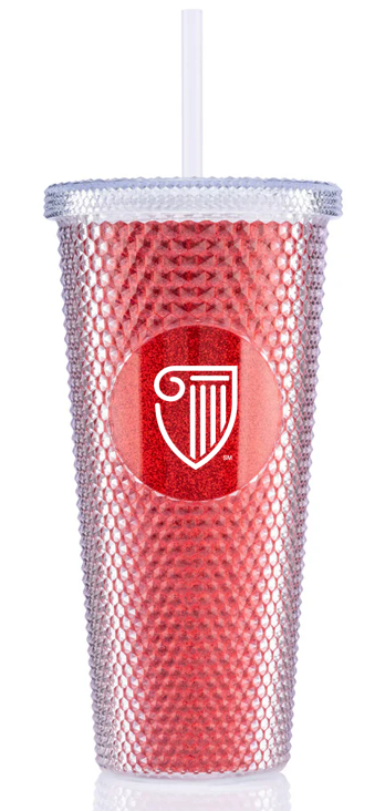 NEW STRAYER 24 oz Bux Glitter Tumbler - Red