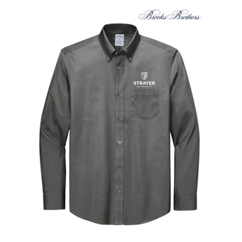 NEW STRAYER Brooks Brothers® Tall Wrinkle-Free Stretch Pinpoint Shirt - Deep Black