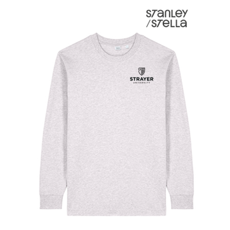 NEW STRAYER Stanley/Stella Unisex Freestyler Heavyweight Long Sleeve Tee - Cool Heather Grey