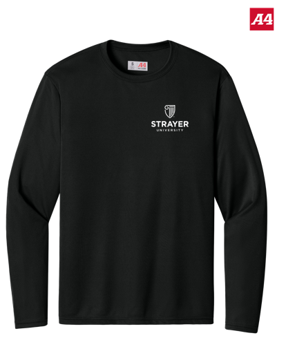 NEW Strayer A4 Cooling Performance Long Sleeve Tee - Black