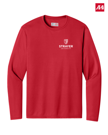 NEW Strayer A4 Cooling Performance Long Sleeve Tee - Red