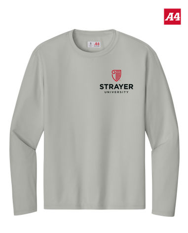 NEW Strayer A4 Cooling Performance Long Sleeve Tee - Silver