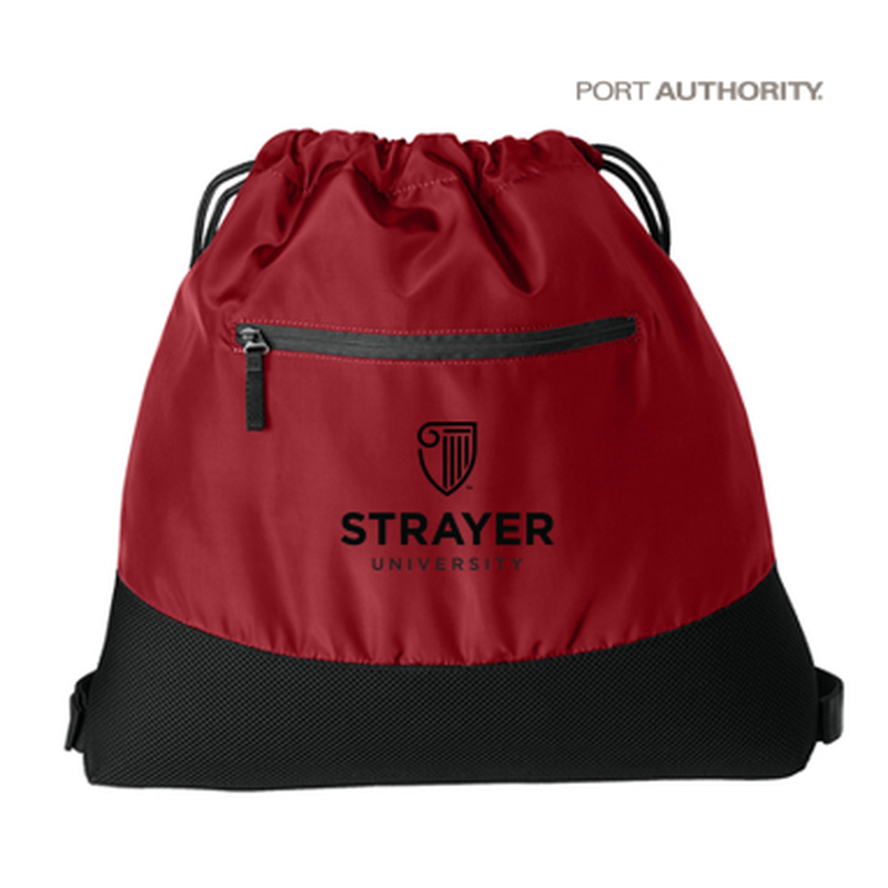 NEW Strayer Port Authority® Agility Mesh Pocket Cinch - RICH RED