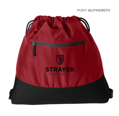 NEW Strayer Port Authority® Agility Mesh Pocket Cinch - RICH RED
