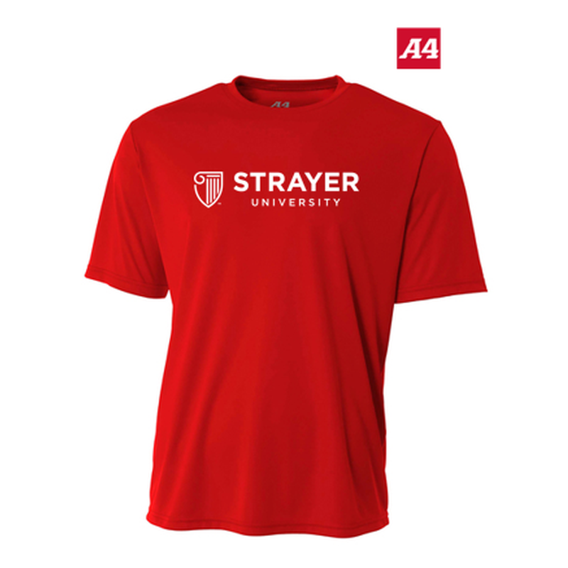 NEW Strayer A4 Youth Cooling Performance Short Sleeve Tee - SCARLET