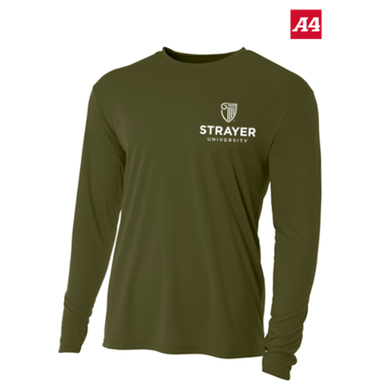 NEW Strayer A4 Cooling Performance Long Sleeve Tee - Military Green