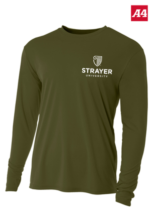 NEW Strayer A4 Cooling Performance Long Sleeve Tee - Military Green