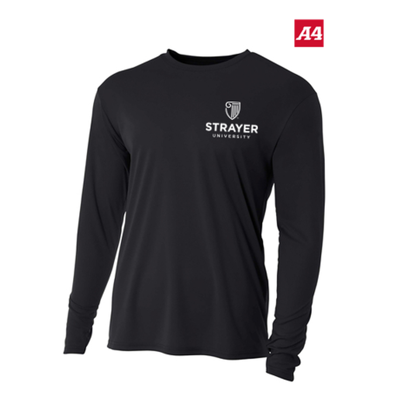 NEW Strayer A4 Youth Cooling Performance Long Sleeve Tee - Black