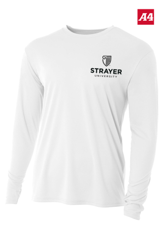 NEW Strayer A4 Cooling Performance Long Sleeve Tee - White