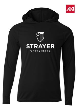 NEW Strayer A4 Cooling Performance Long Sleeve Hooded Tee - Black