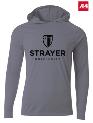 NEW Strayer A4 Cooling Performance Long Sleeve Hooded Tee - Silver