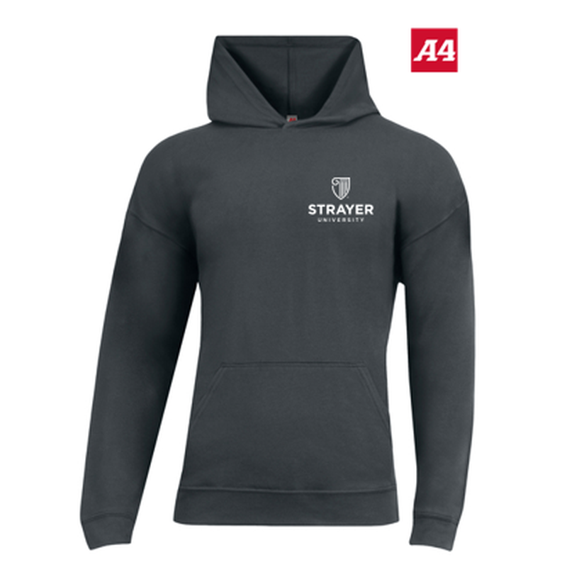 NEW Strayer A4 Softek Long Sleeve Hooded Tee - Graphite