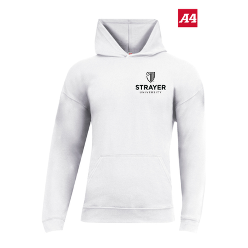 NEW Strayer A4 Softek Long Sleeve Hooded Tee - White