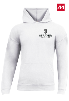 NEW Strayer A4 Softek Long Sleeve Hooded Tee - White