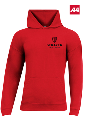 NEW Strayer A4 Softek Long Sleeve Hooded Tee - Scarlet