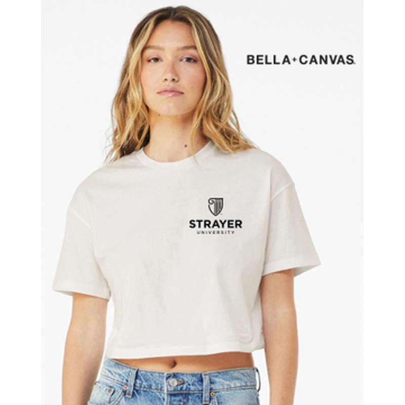NEW Strayer BELLA+CANVAS® Women’s Jersey Crop Tee - Vintage White