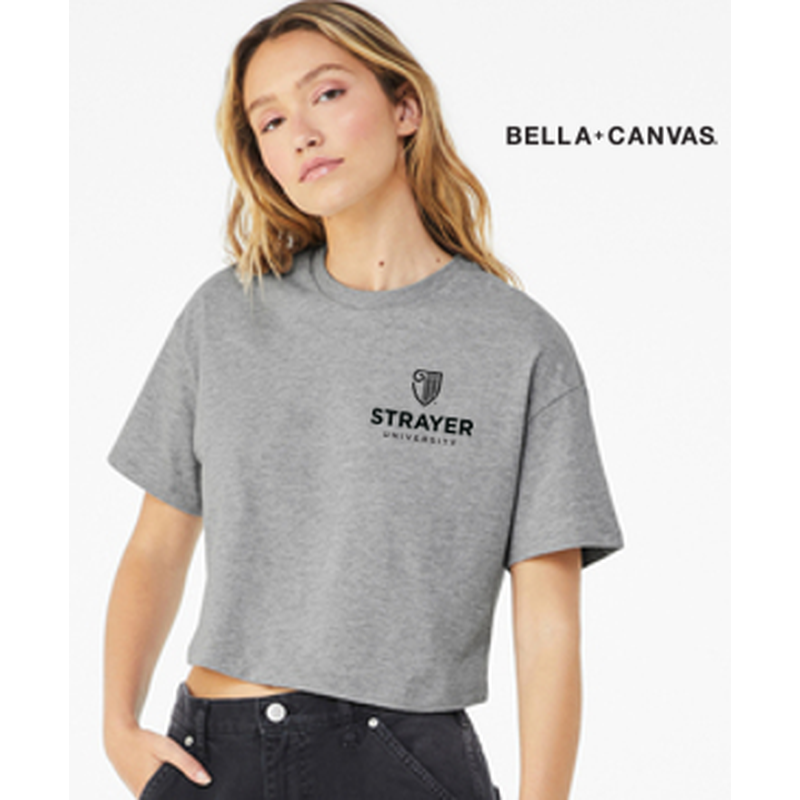 NEW Strayer BELLA+CANVAS® Women’s Jersey Crop Tee - Athletic Heather