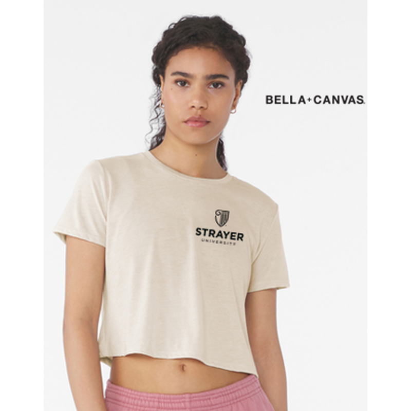 NEW Strayer BELLA+CANVAS® Women’s Flowy Cropped Tee - Heather Dust