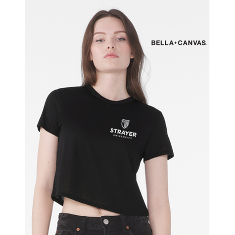 NEW Strayer BELLA+CANVAS® Women’s Flowy Cropped Tee - Black