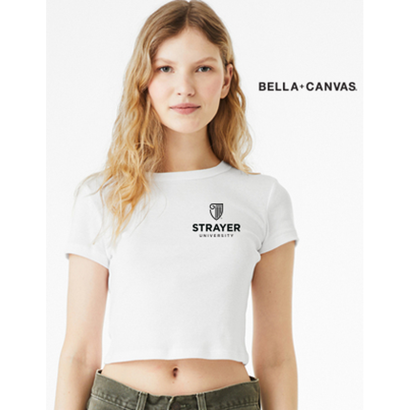 NEW Strayer BELLA+CANVAS® Women’s Micro Rib Baby Tee - White