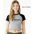 NEW Strayer BELLA+CANVAS® Women’s Micro Rib Raglan Baby Tee - Athletic Heather/Black