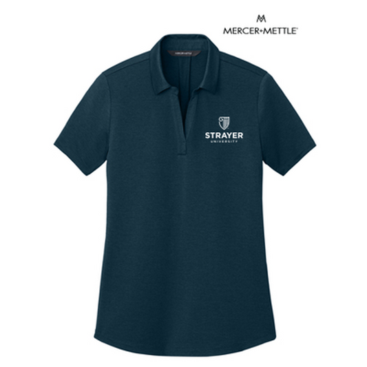 NEW STRAYER Mercer+Mettle® Women’s Recharge Jersey Polo - Insignia Blue Heather