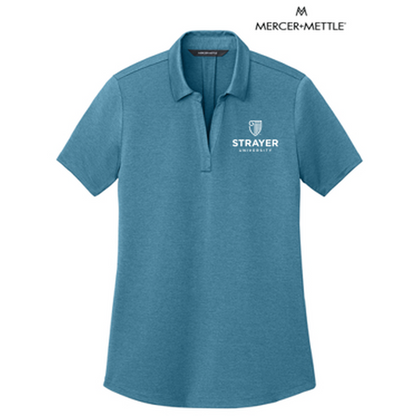 NEW STRAYER Mercer+Mettle® Women’s Recharge Jersey Polo - Harbor Blue Heather