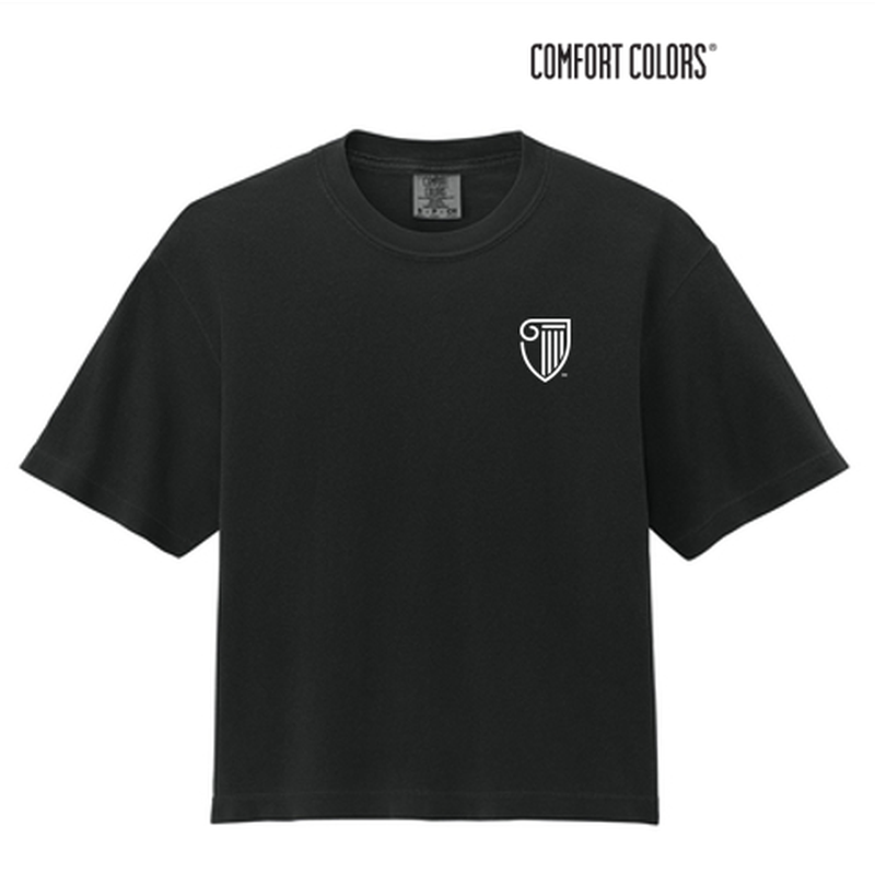 NEW STRAYER Comfort Colors® Ladies Heavyweight Boxy Tee (2-in logo) - Black