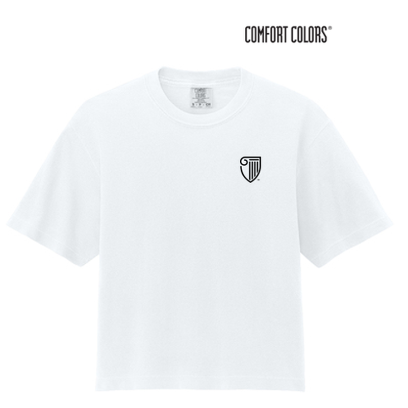 NEW STRAYER Comfort Colors® Ladies Heavyweight Boxy Tee (2-in logo) - White