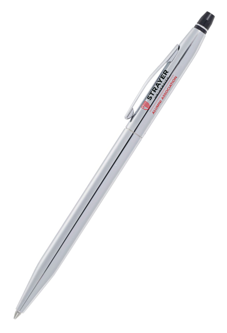 STRAYER ALUMNI Cross Click Chrome Ballpoint - Silver