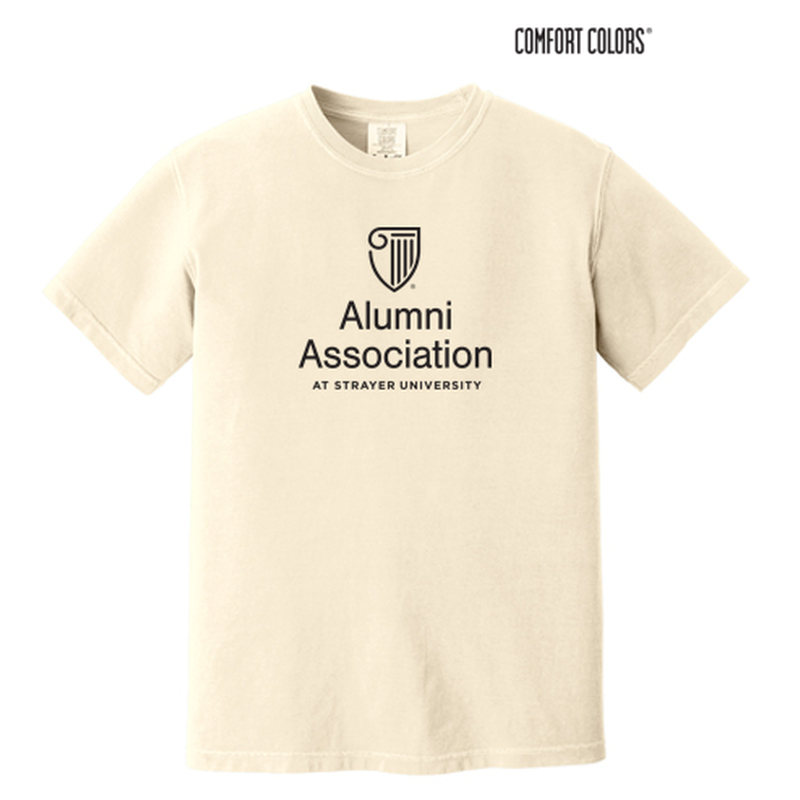 STRAYER ALUMNI ASSOCIATION Comfort Colors® Heavyweight Ring Spun Tee (10-in logo) - Ivory
