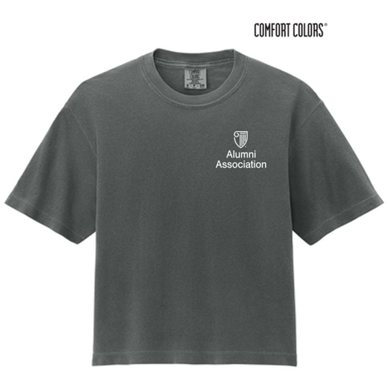 STRAYER ALUMNI ASSOCIATION Comfort Colors® Women’s Heavyweight Boxy Tee (4-in logo) - Pepper