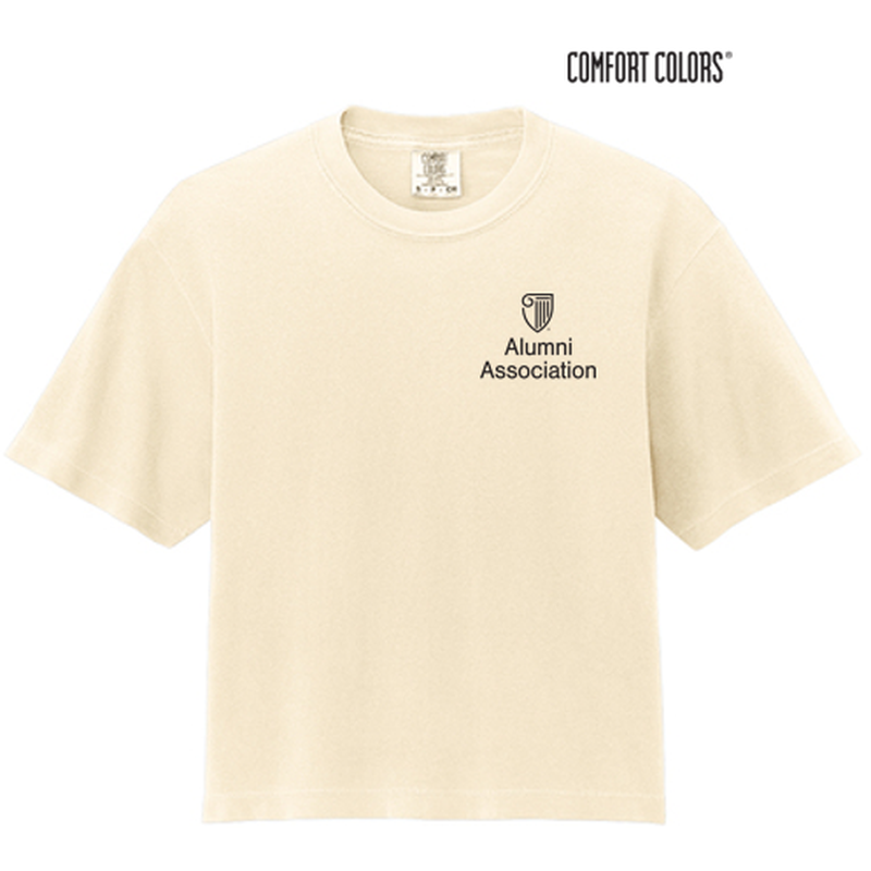 STRAYER ALUMNI ASSOCIATION Comfort Colors® Women’s Heavyweight Boxy Tee (4-in logo) - Ivory