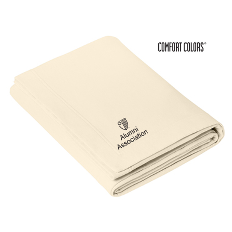 STRAYER ALUMNI ASSOCIATION Comfort Colors® Fleece Dorm Blanket (4-in logo) - Ivory