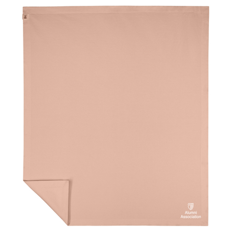 STRAYER ALUMNI ASSOCIATION Comfort Colors® Fleece Dorm Blanket (4-in logo) - Peachy