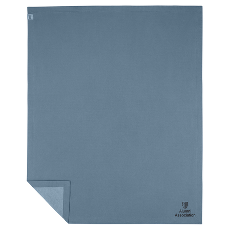 STRAYER ALUMNI ASSOCIATION Comfort Colors® Fleece Dorm Blanket (4-in logo) - Blue Jean