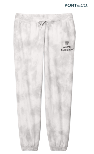 STRAYER ALUMNI Port & Company® Women's Beach Wash® Cloud Tie-Dye Sweatpant (4-in logo) - Dove Grey